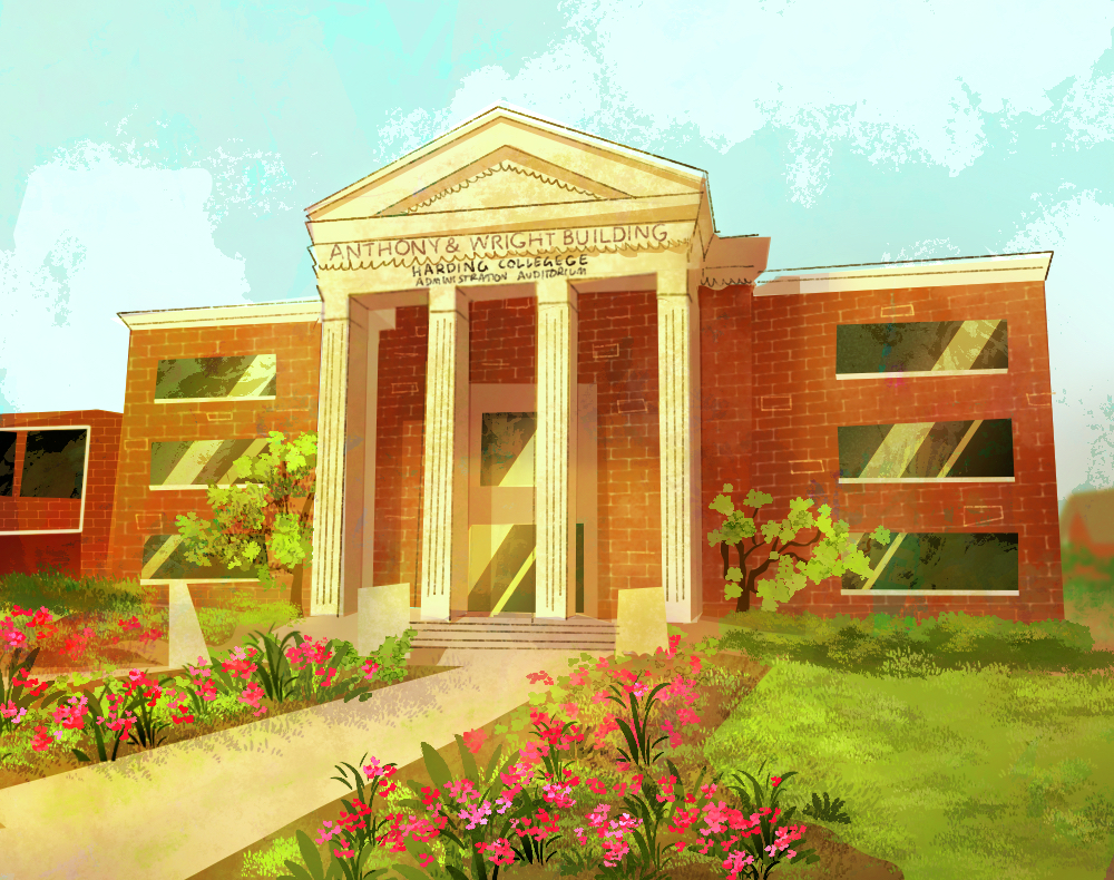 This is an illustration of the Anthony and Wright Administration Building.