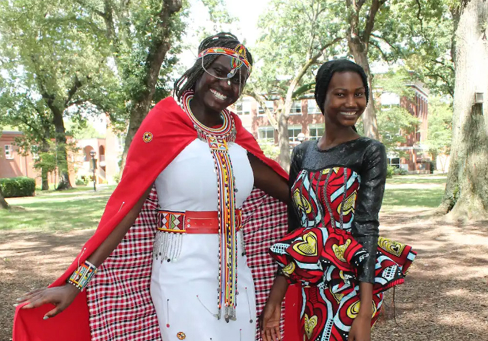 Students in African dress