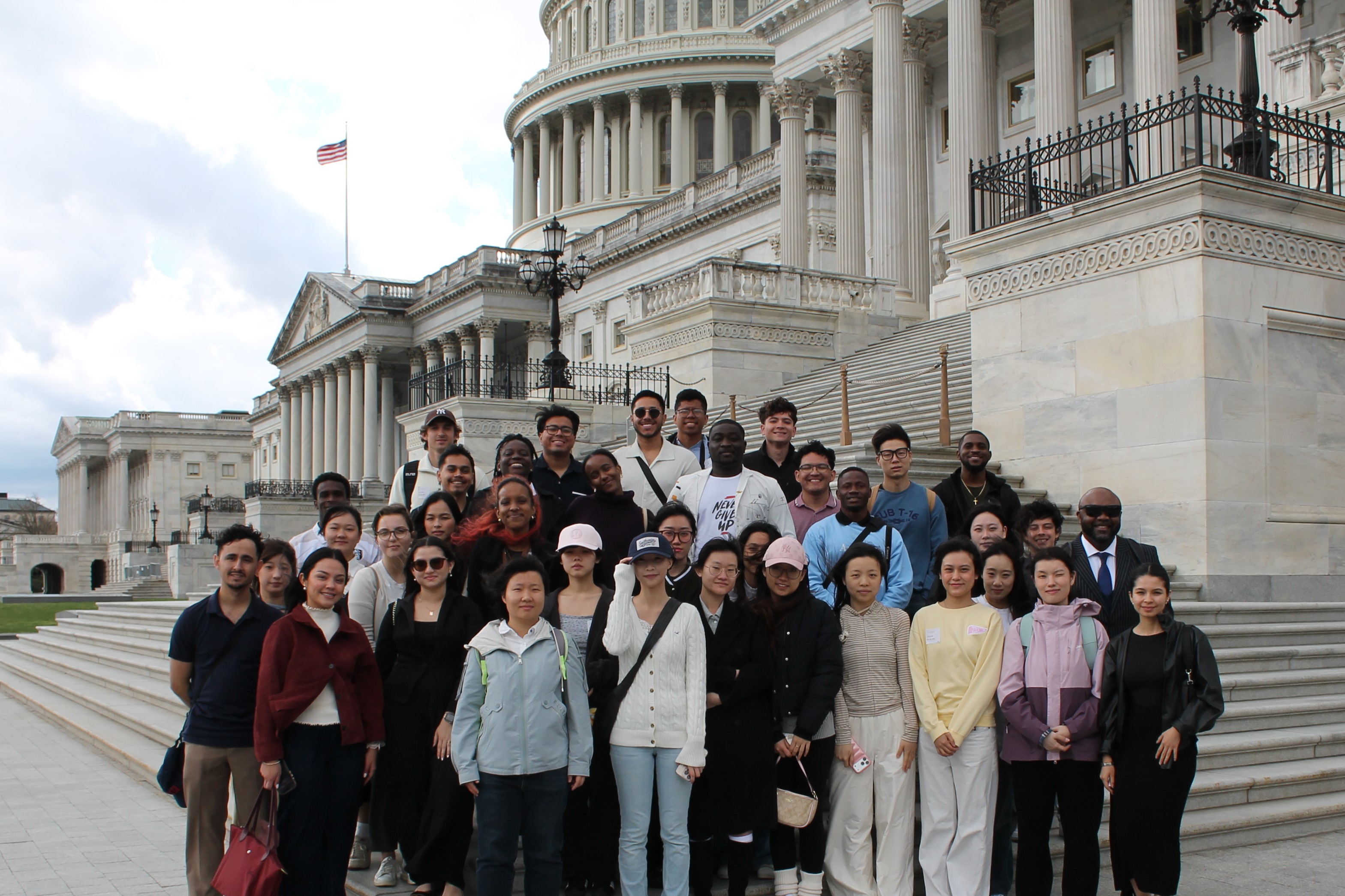 Students in front of the United States capital building