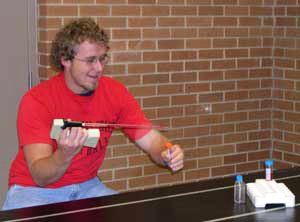 Student using a biology instrument