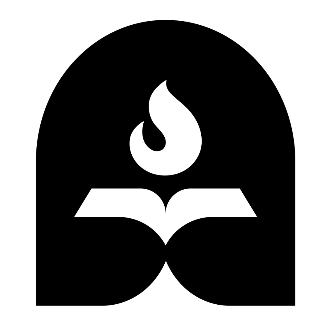 Logo for Inspire Bible Lectureship, showing a flame above an open book