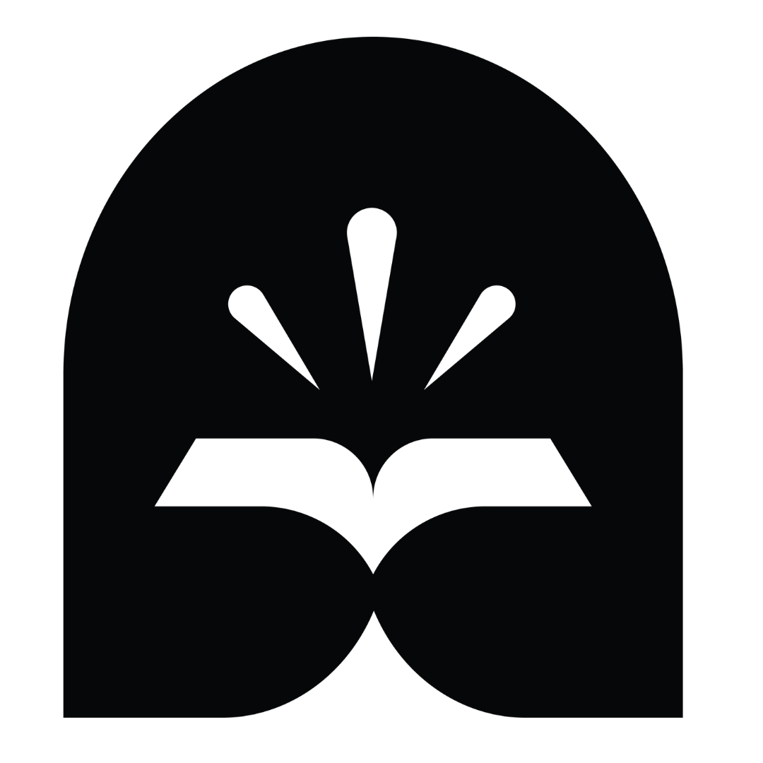 The Preachers Conference minimalistic logo of an open book with three rays above it, enclosed in an arch frame.