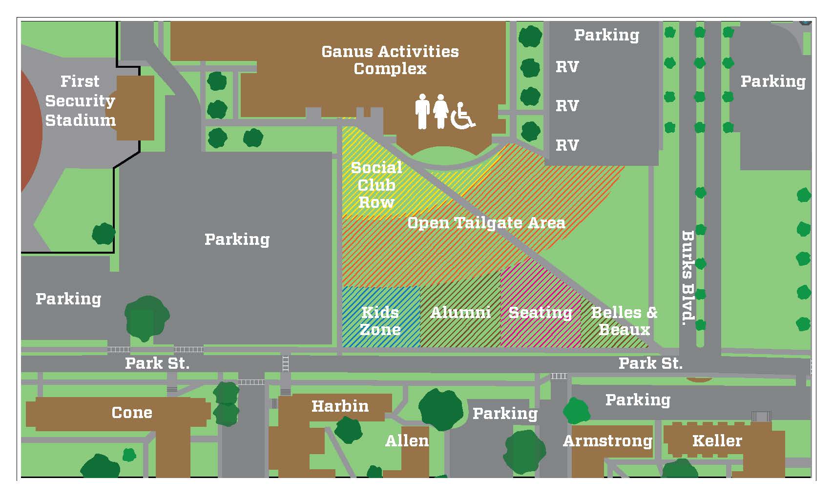 This is a map of the HU tailgate. 