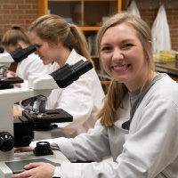 Student in a lab