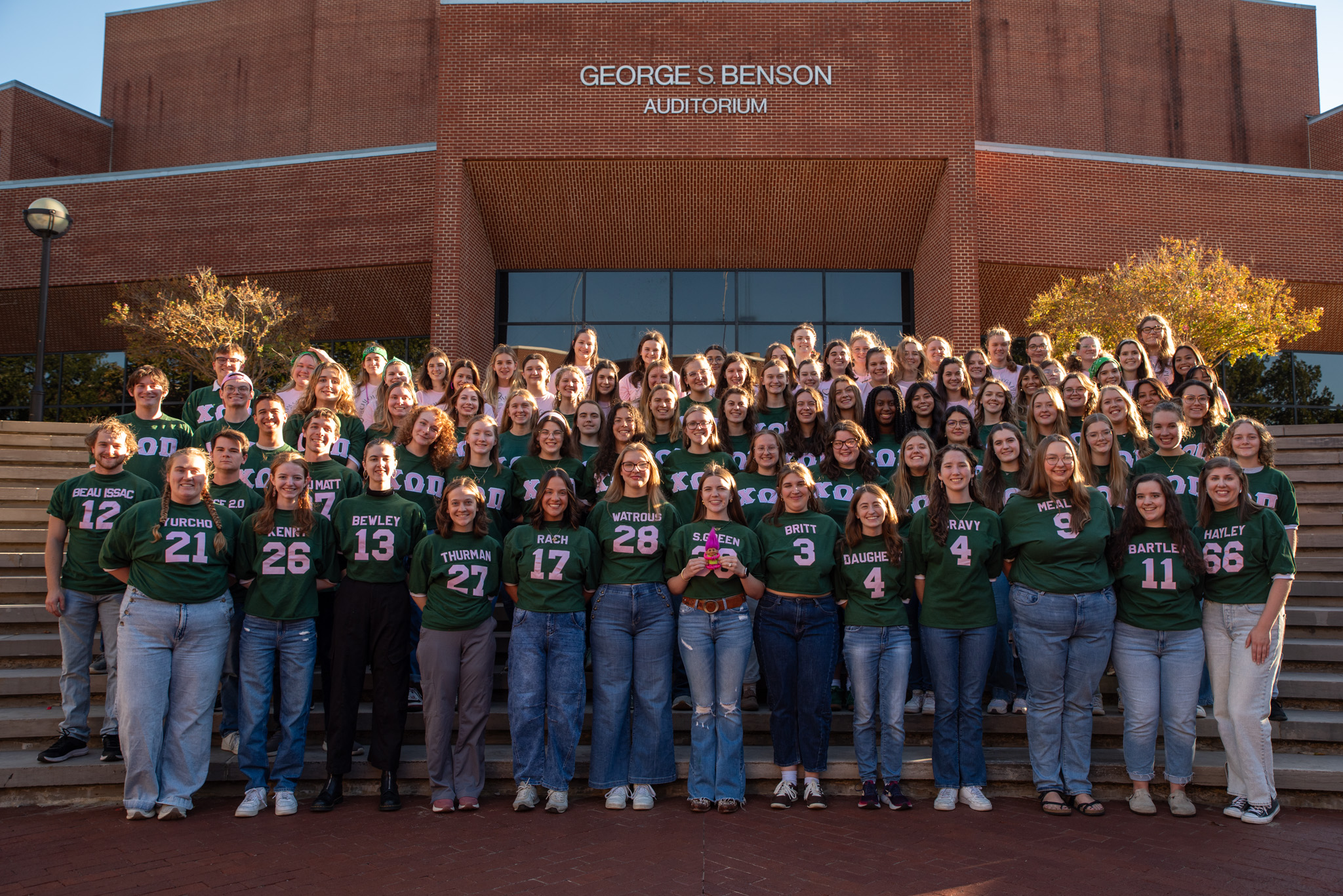 Group photo of Chi Omega Pi social club