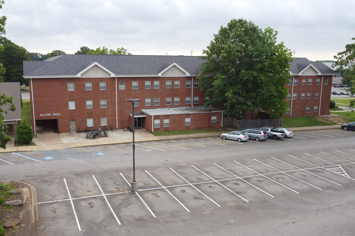 This is a photo of Allen Hall, a men's residence hall at Harding University.